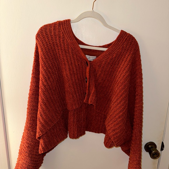 Urban Outfitters large burnt orange cropped cardigan - Picture 2 of 3